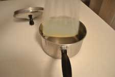 Clam juice put in a bag